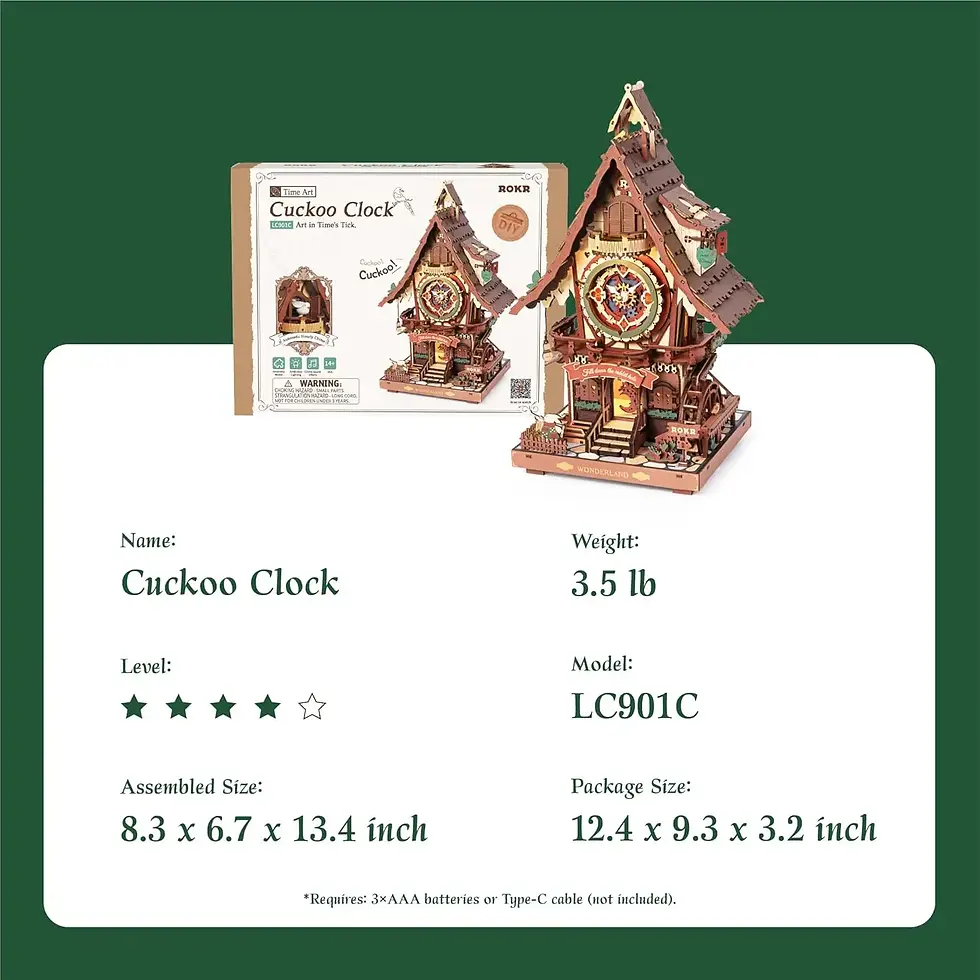 Thumbnail: Wooden Cuckoo Clock Model Kit (2 Variants)