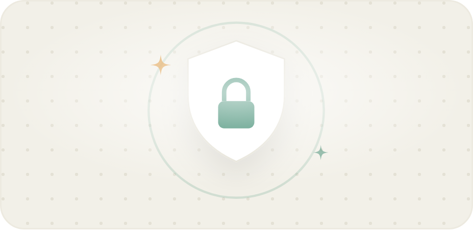 Illustration of a shield with a lock, representing discreet and private care