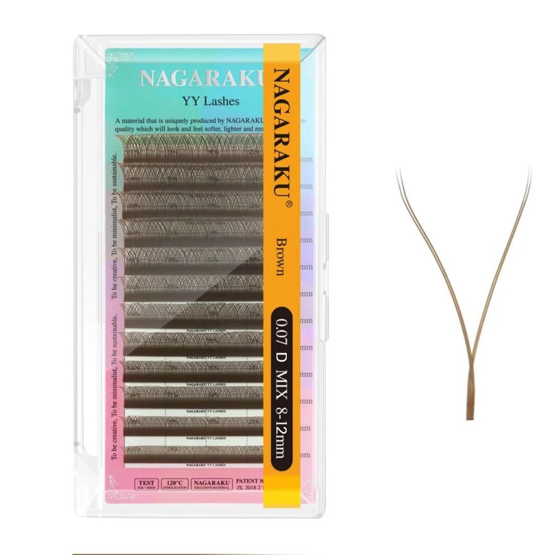 NAGARAKU YY Marrone Lashes (0.07 D MIX 8-12mm)