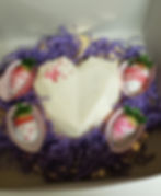 Heart Chocolate with chocolate covered strawberries