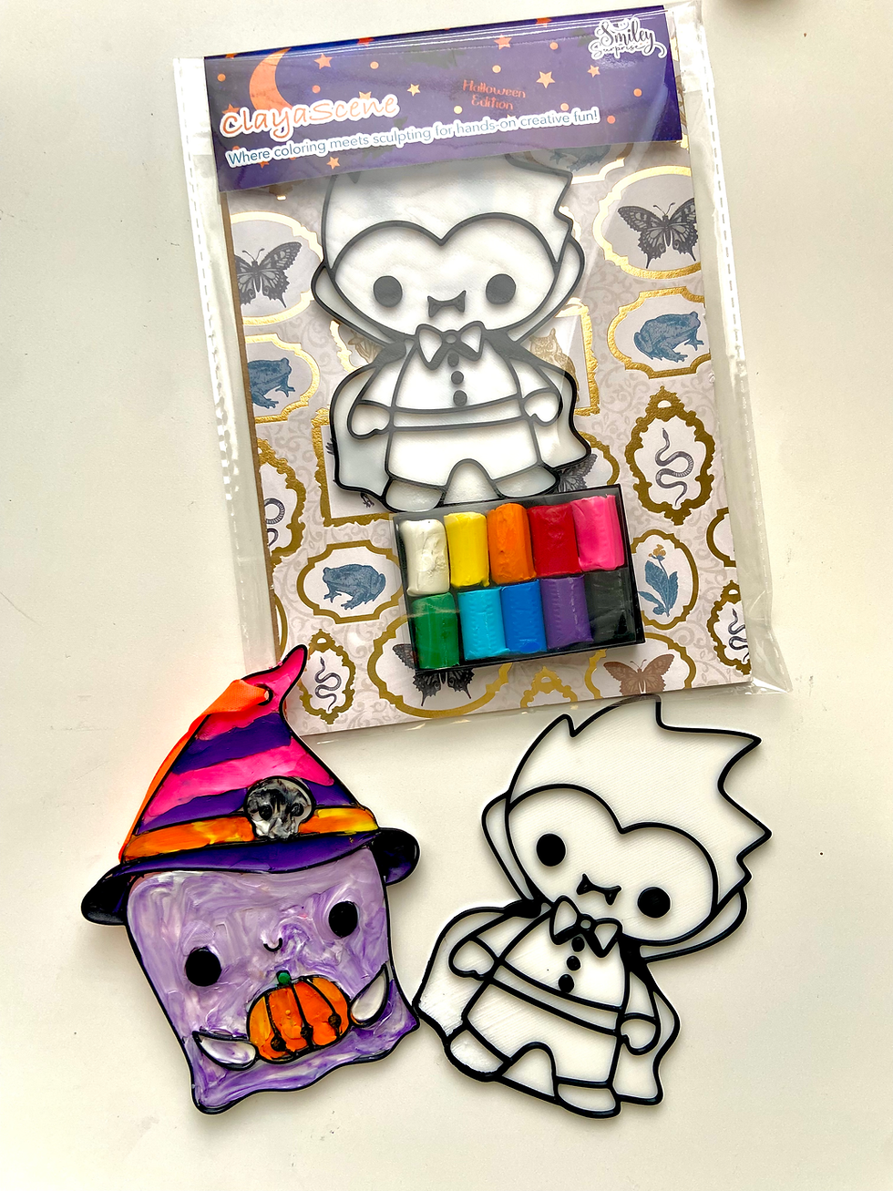 Thumbnail: ClayaScene - Clay Coloring Board Kids Craft Kit: Halloween Edition