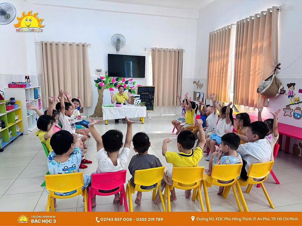 Các bé thích thú với tiết học đầy tính sáng tạo