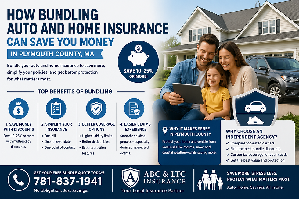 auto and home insurance bundle savings Plymouth County MA family house car insurance