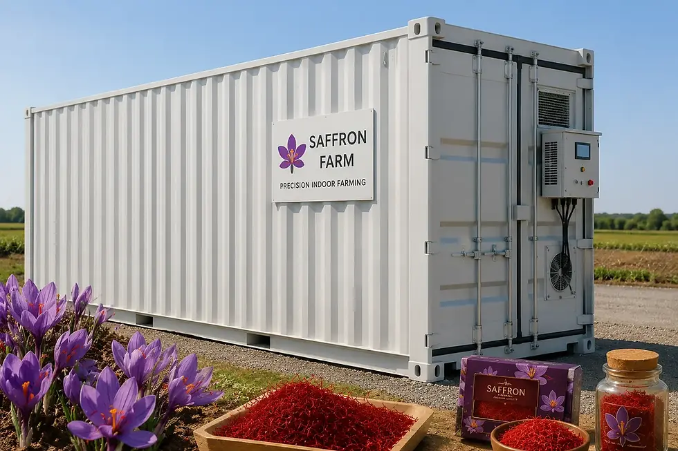indoor saffron farming in container