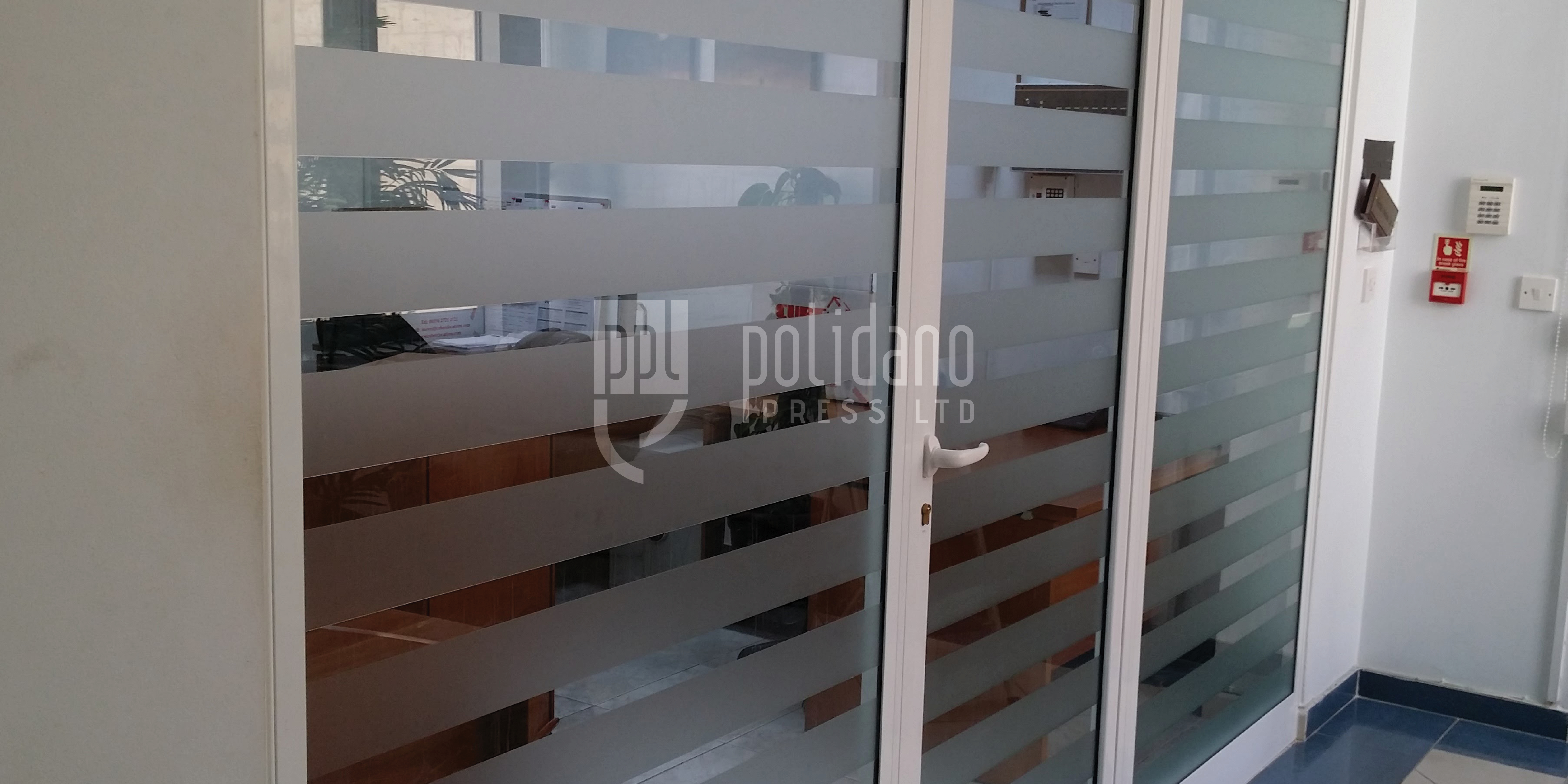 Frosted office stickers