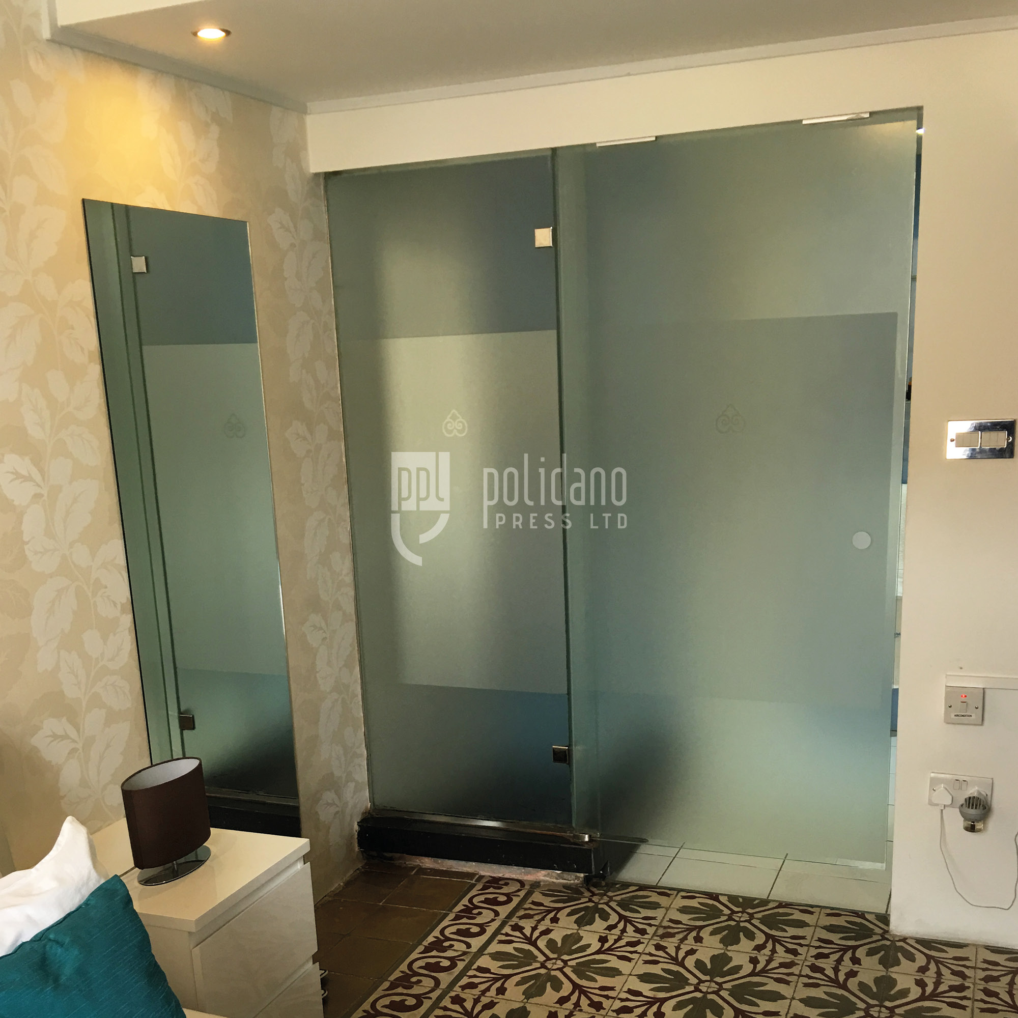 Frosted shower stickers