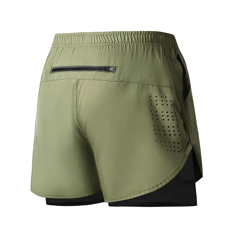 Thumbnail: Men's Running Shorts Quick-Drying Fitness Black Double Layer