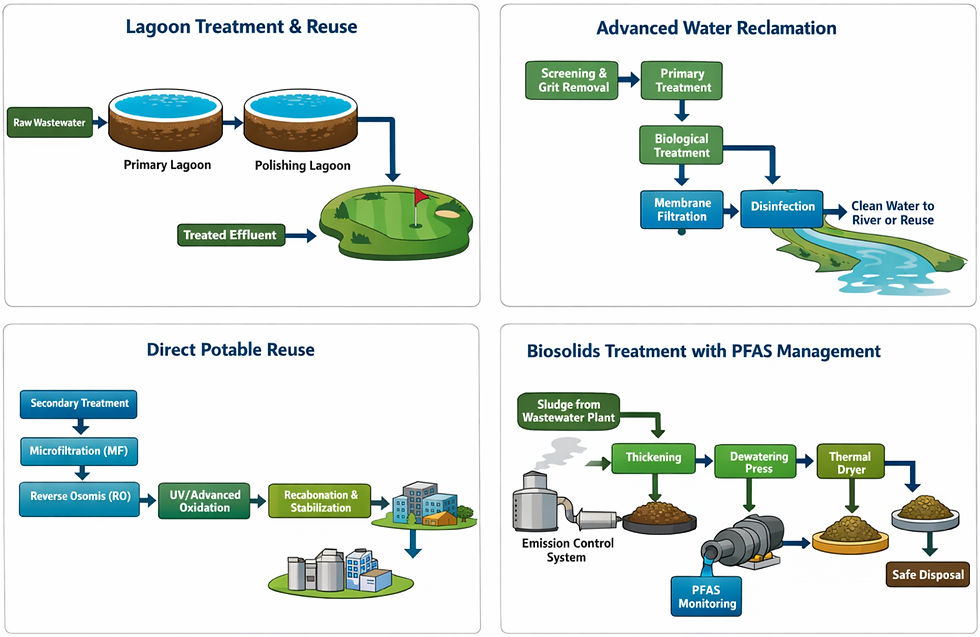Systems: from small local, to large urban, to industrial waste pollution control.
