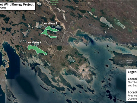 Map of KAE's proposed locations for the Rankin Inlet Wind Energy Project