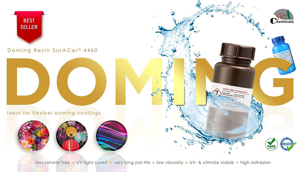 Doming resins and doming materials