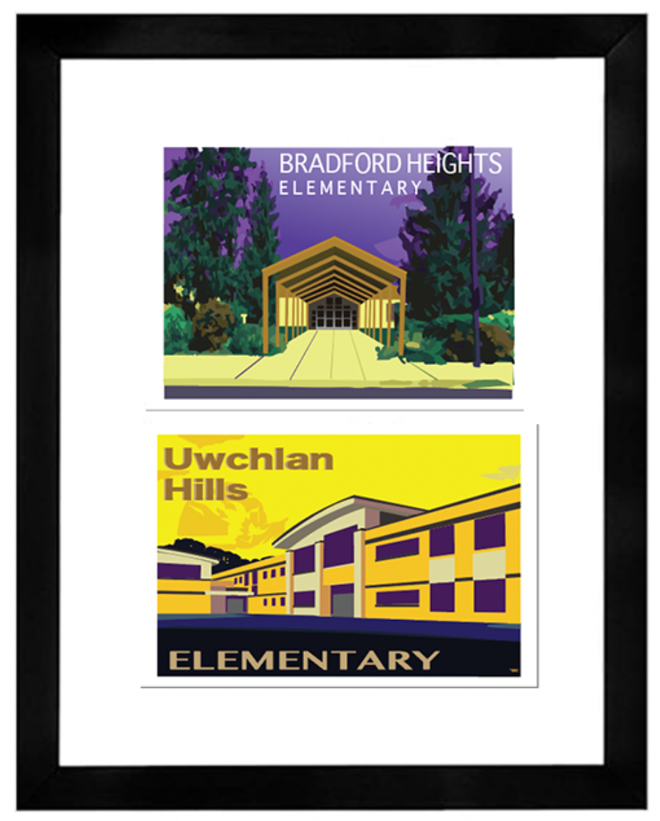Partial Journey 2 schools 11x14 framed