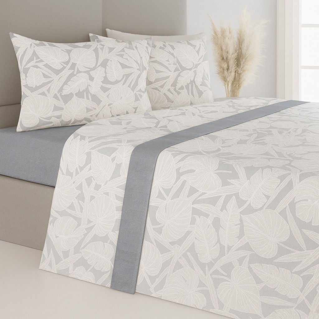 Jogo de cama Flanela Leaves