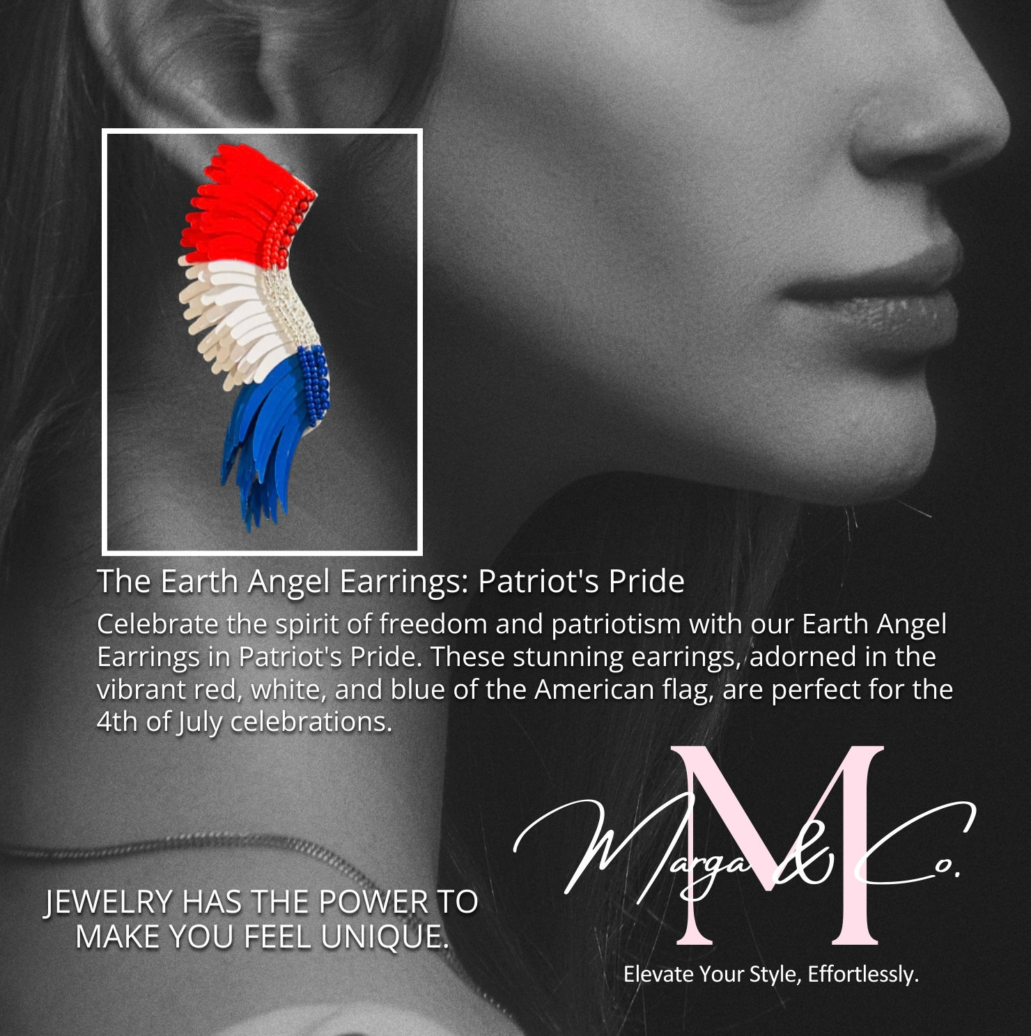 Patriot's Pride 4th of July Earth Angel Earrings