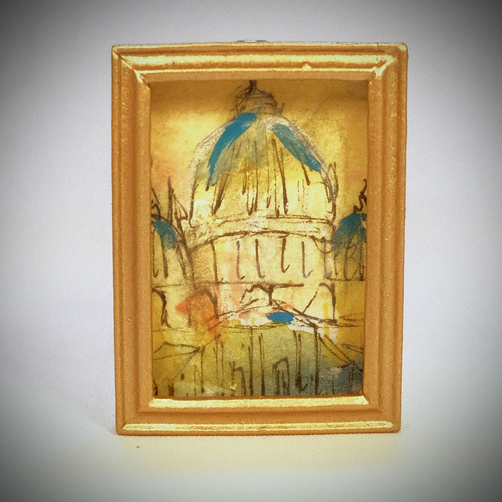 Thumbnail: Original 1:12 scale dollhouse watercolour painting fridge magnet