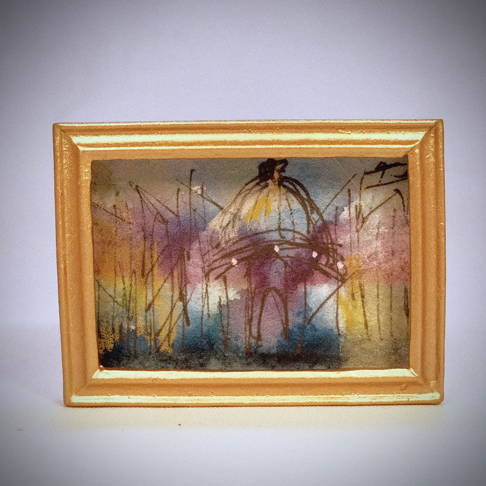 Thumbnail: Original 1:12 scale dollhouse watercolour painting fridge magnet