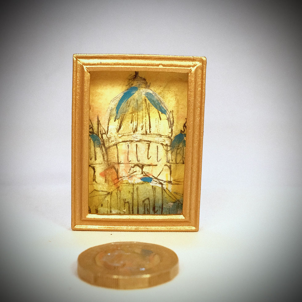 Thumbnail: Original 1:12 scale dollhouse watercolour painting fridge magnet