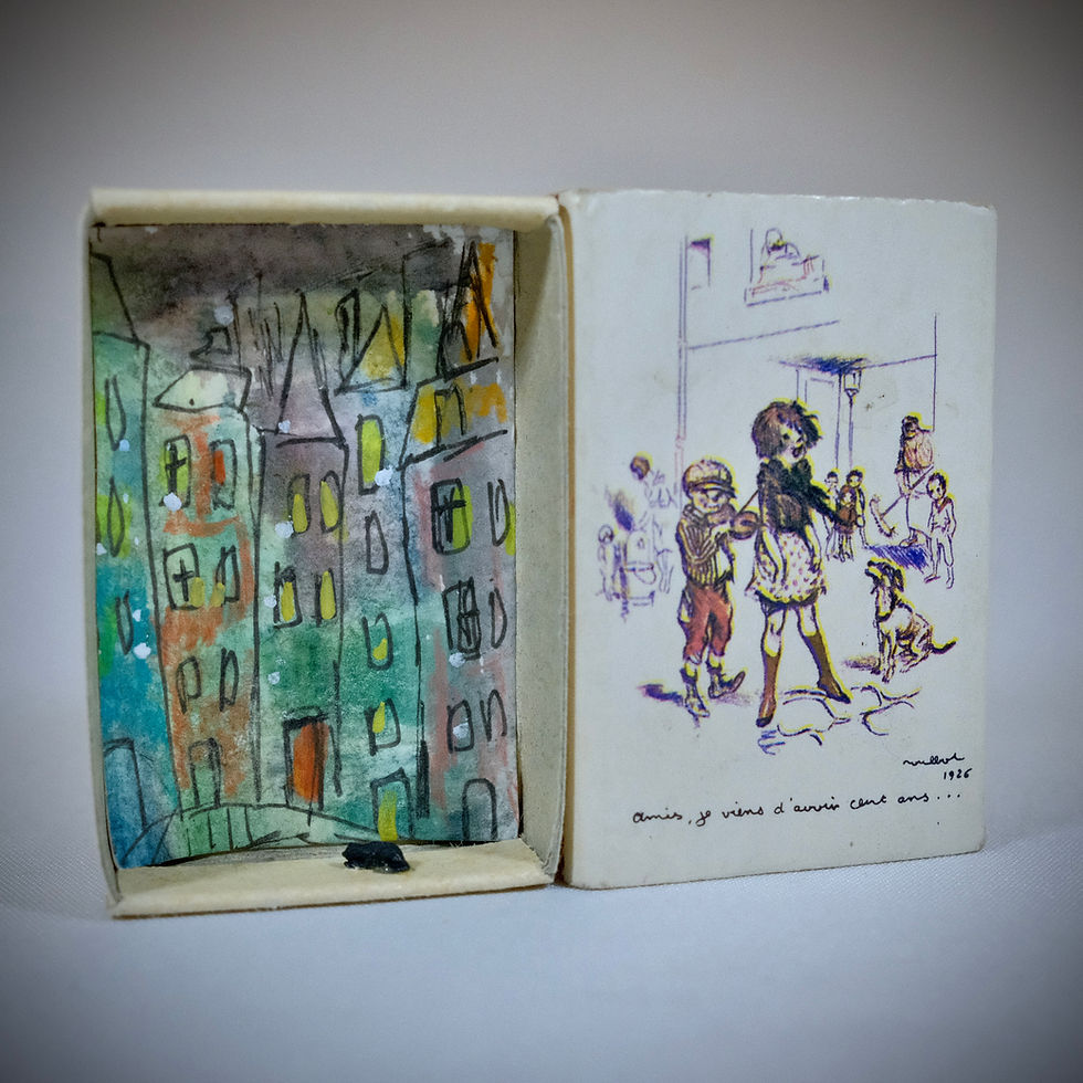 Thumbnail: Matchbox diorama containing a cat