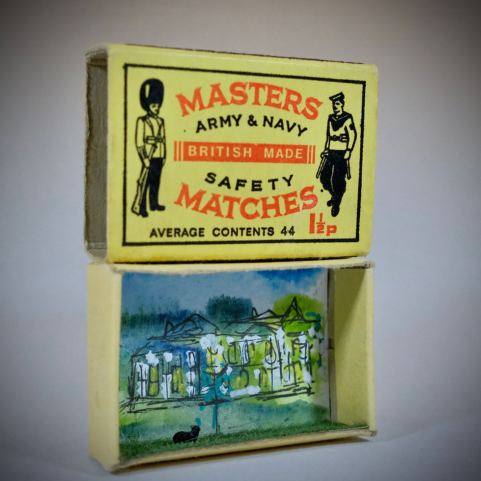 Thumbnail: Matchbox diorama containing a cat