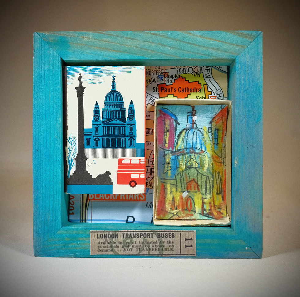 Thumbnail: London scene matchbox framed