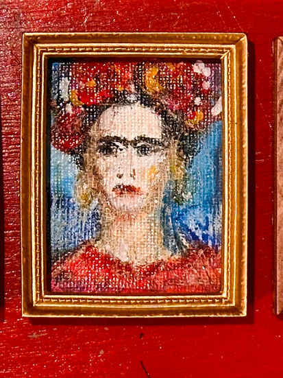 Miniature Art, Miniature framed art. Dollshouse art.
