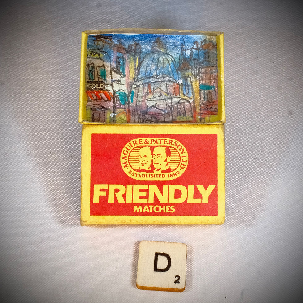 Thumbnail: City scape matchbox painting