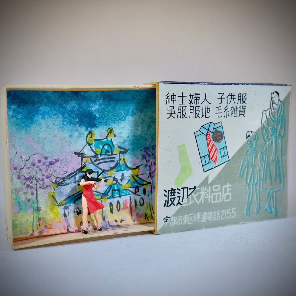 Thumbnail: Violin Cello players in Matchbox Diorama