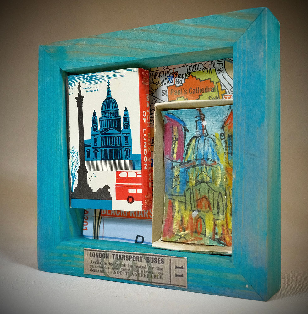 Thumbnail: London scene matchbox framed