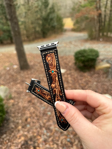 Fox Tail Tooled Leather Watch Band BrandedColt Boutique