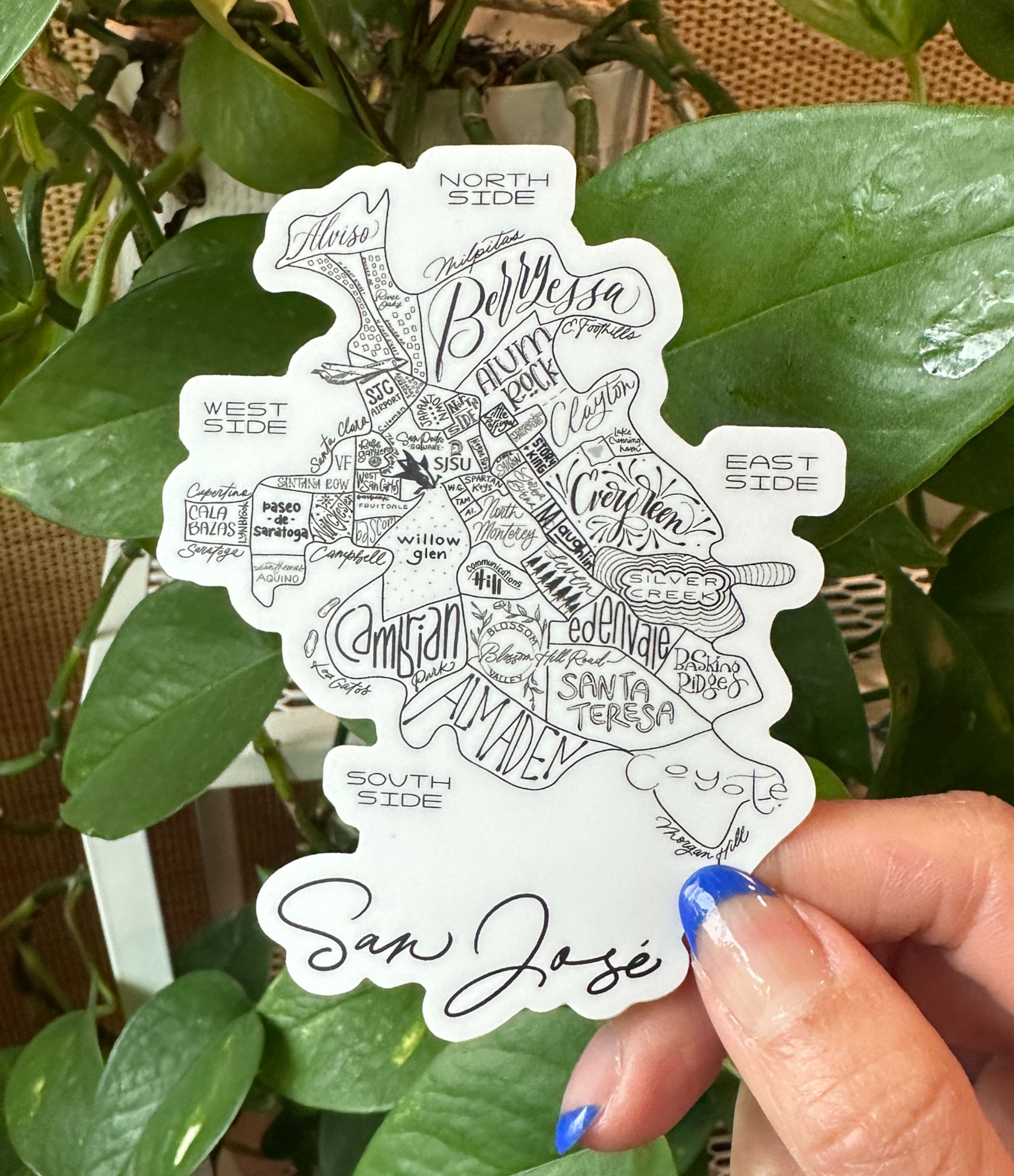 San Jose Map Sticker - 4"