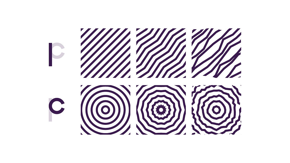 The foundational shapes of 'P' and 'C' in the logo, along with the distinctive textures and shapes integrated into various design elements throughout Project Culture.