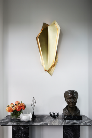 Wall light sconce lighting brass bronze custom led glass contemporary industrial modern