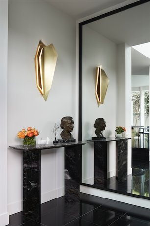 Wall light sconce lighting brass bronze custom led glass contemporary industrial modern