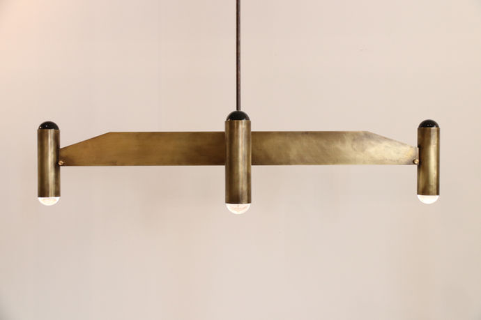 surveillance lost profile studio aged brass bronze light lighting pendant custom art deco industrial contemporary modern