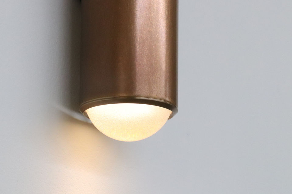 Wall sconce light lighting brass bronze custom led glass interior design