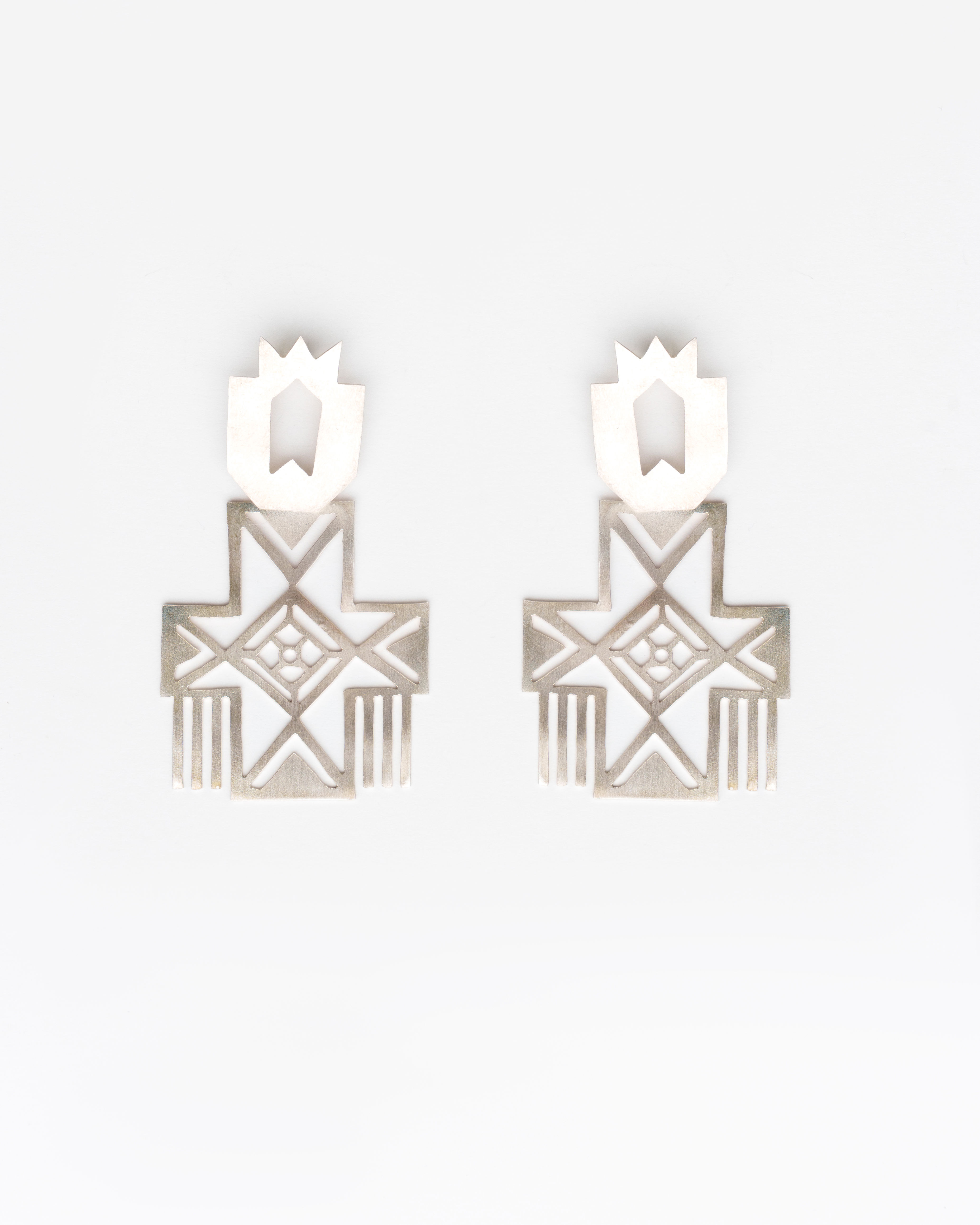 Another Era art deco drop earrings in sterling silver by Rawa