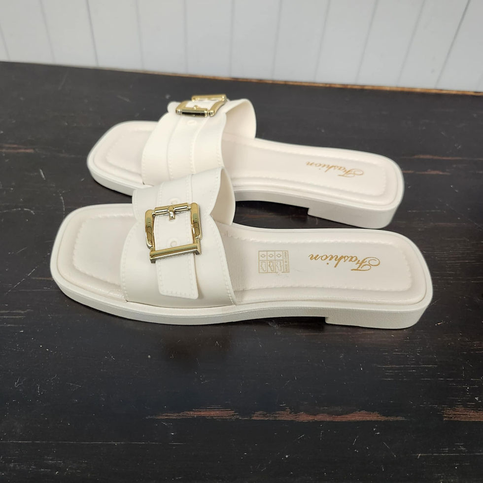 Thumbnail: Cream Buckle Sandals