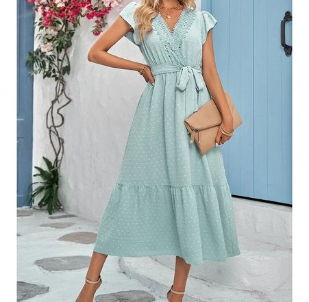 Thumbnail: Light Green Dot Lace Dress