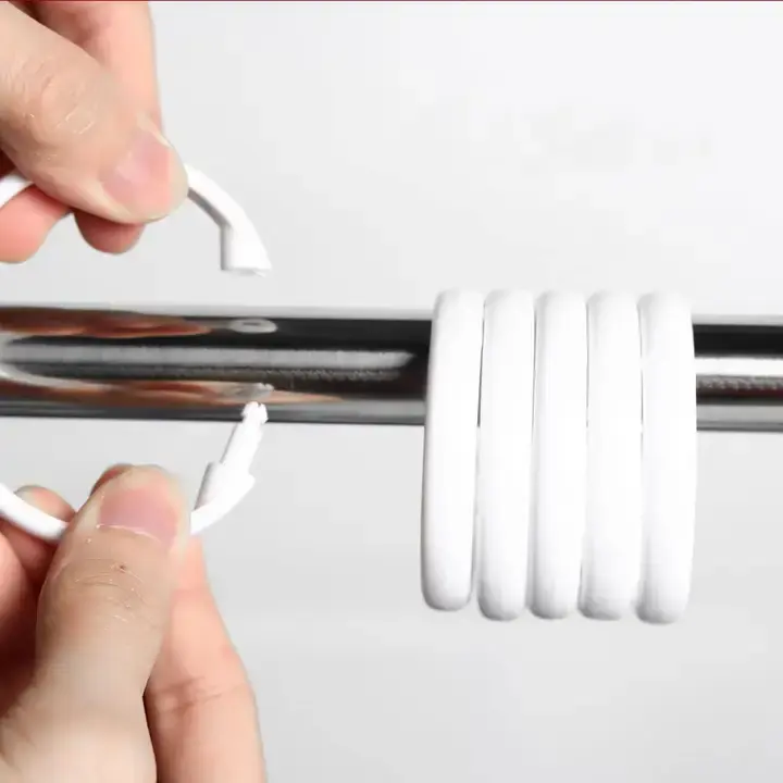 Thumbnail: White Shower Curtain Rings