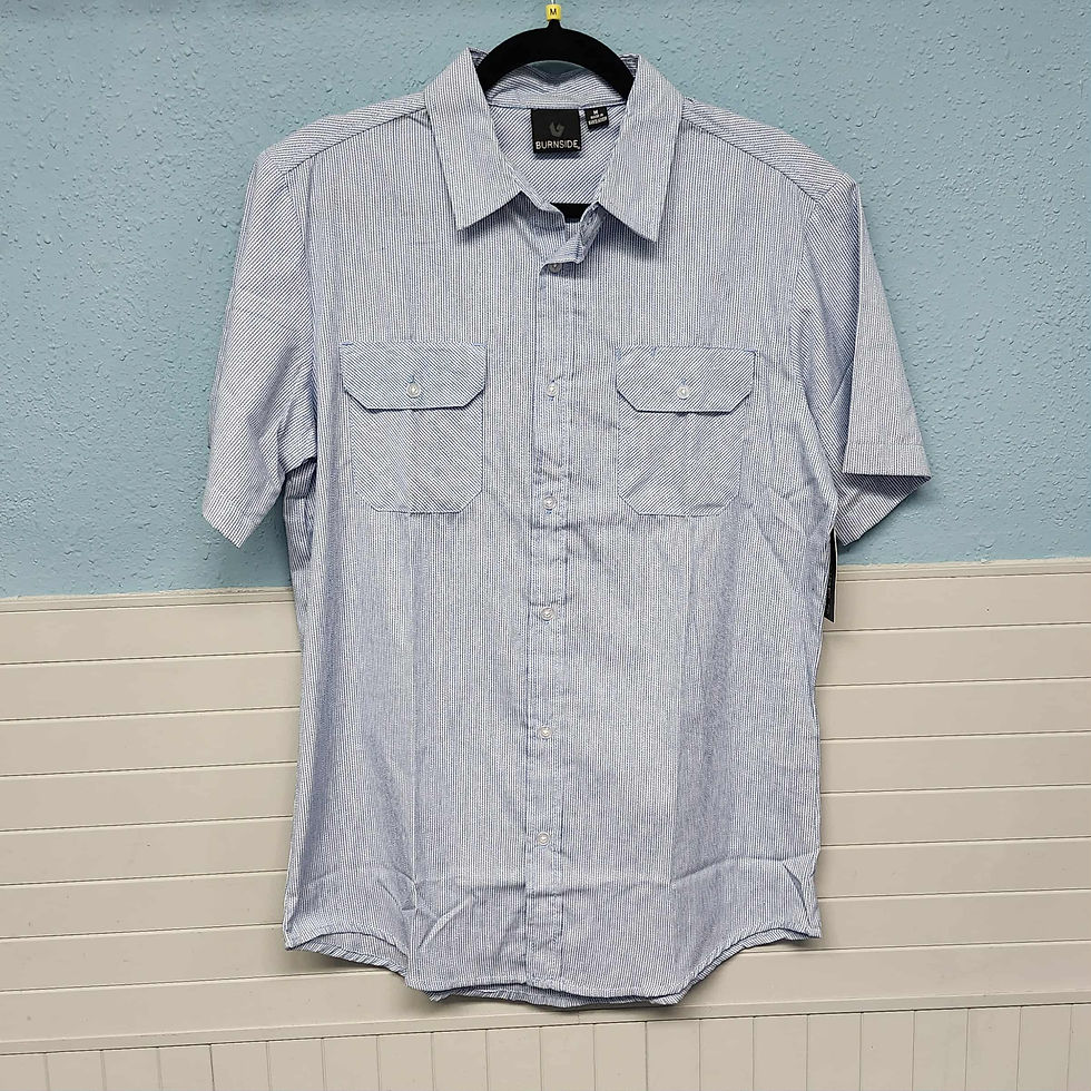 Thumbnail: Dobby-Stripe Button Short Sleeve