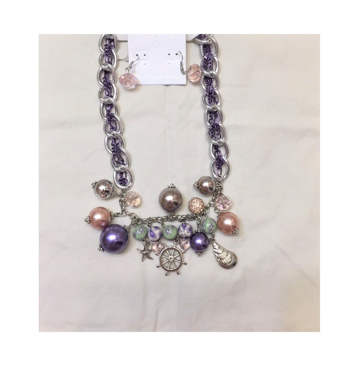 Beachy Bead Earrings and Necklace Set