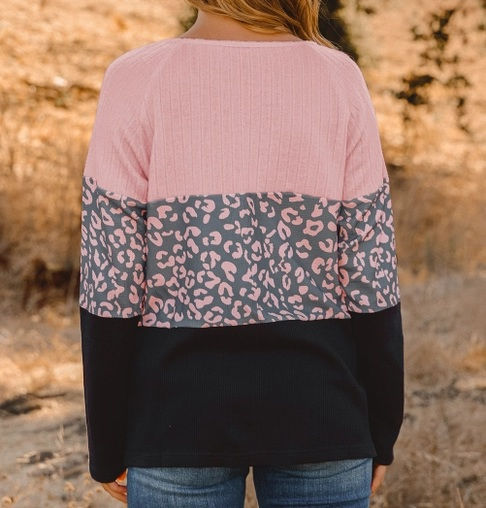Thumbnail: Cheetah Patchwork Long Sleeve