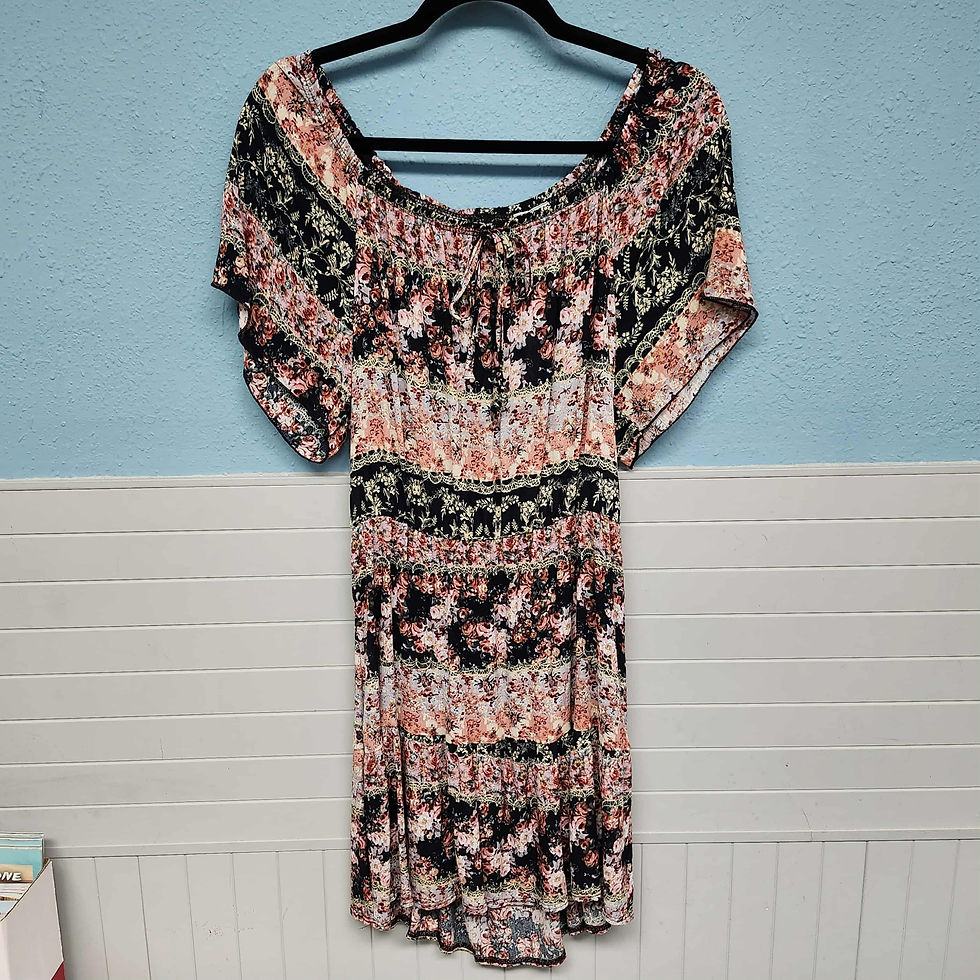 Thumbnail: Floral Tiered Cut-Out-Back Dress