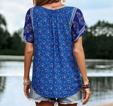 Thumbnail: Blue Boho Floral Top