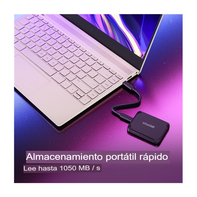Miniatura: Disco Duro Externo Crucial X9 SSD Portatil de 1 TB Negro