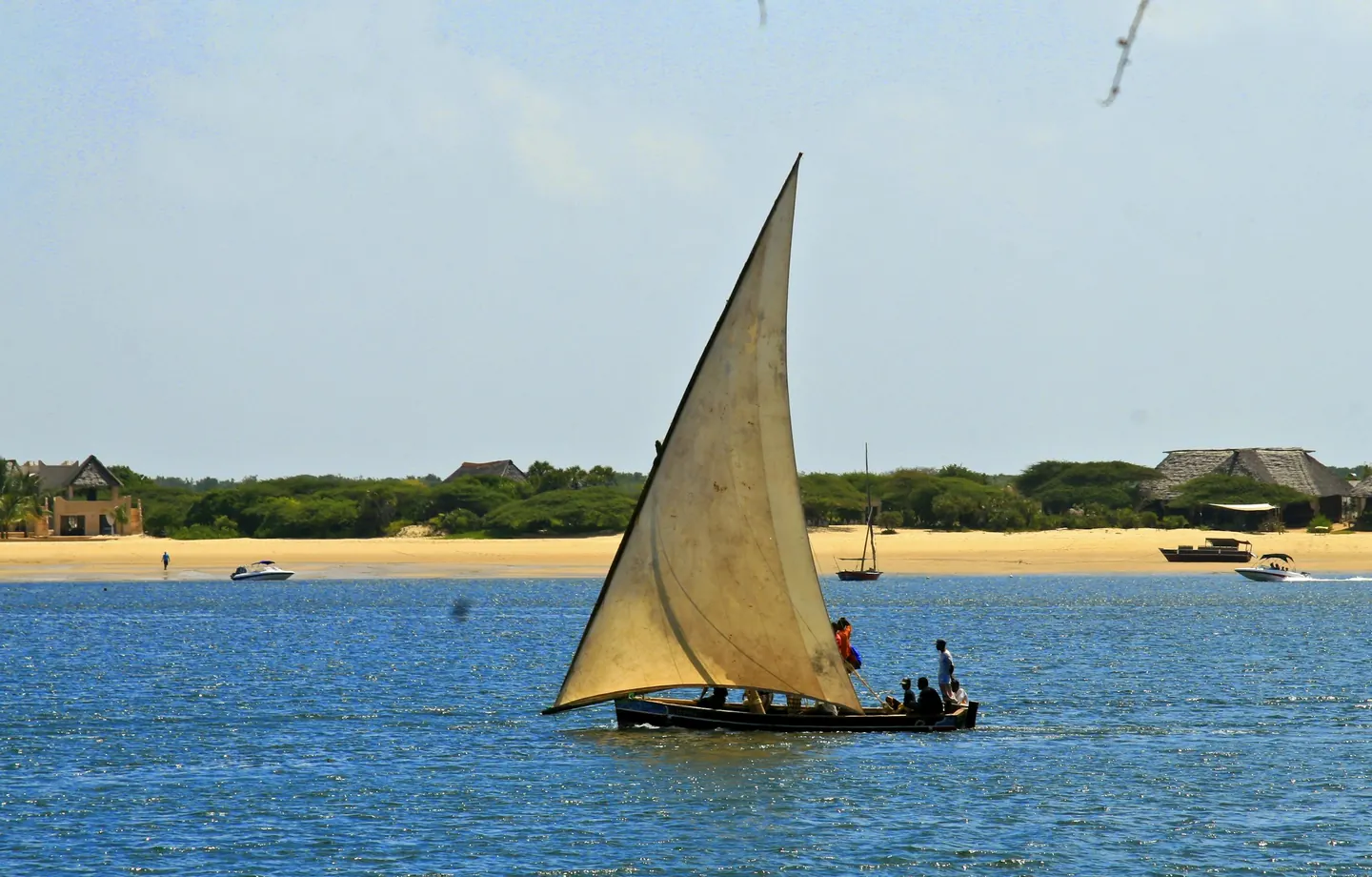 Traditional sailing boat on turquoise water