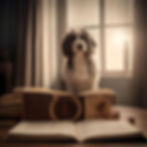 dog leaving a book review