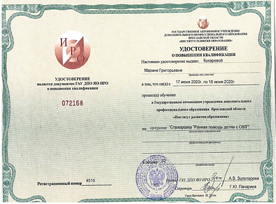 обучение стажировка ранняя помощь детям с ОВЗ