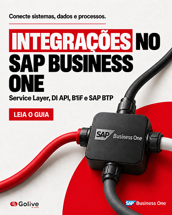 Hub de integrações do SAP Business One conectado a Service Layer, DI API, B1iF e SAP BTP para integrar sistemas e processos.