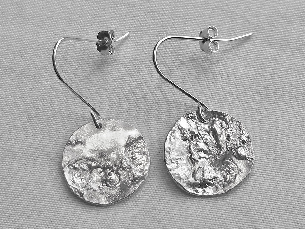 Reticulated Sterling Silver Disc Earrings