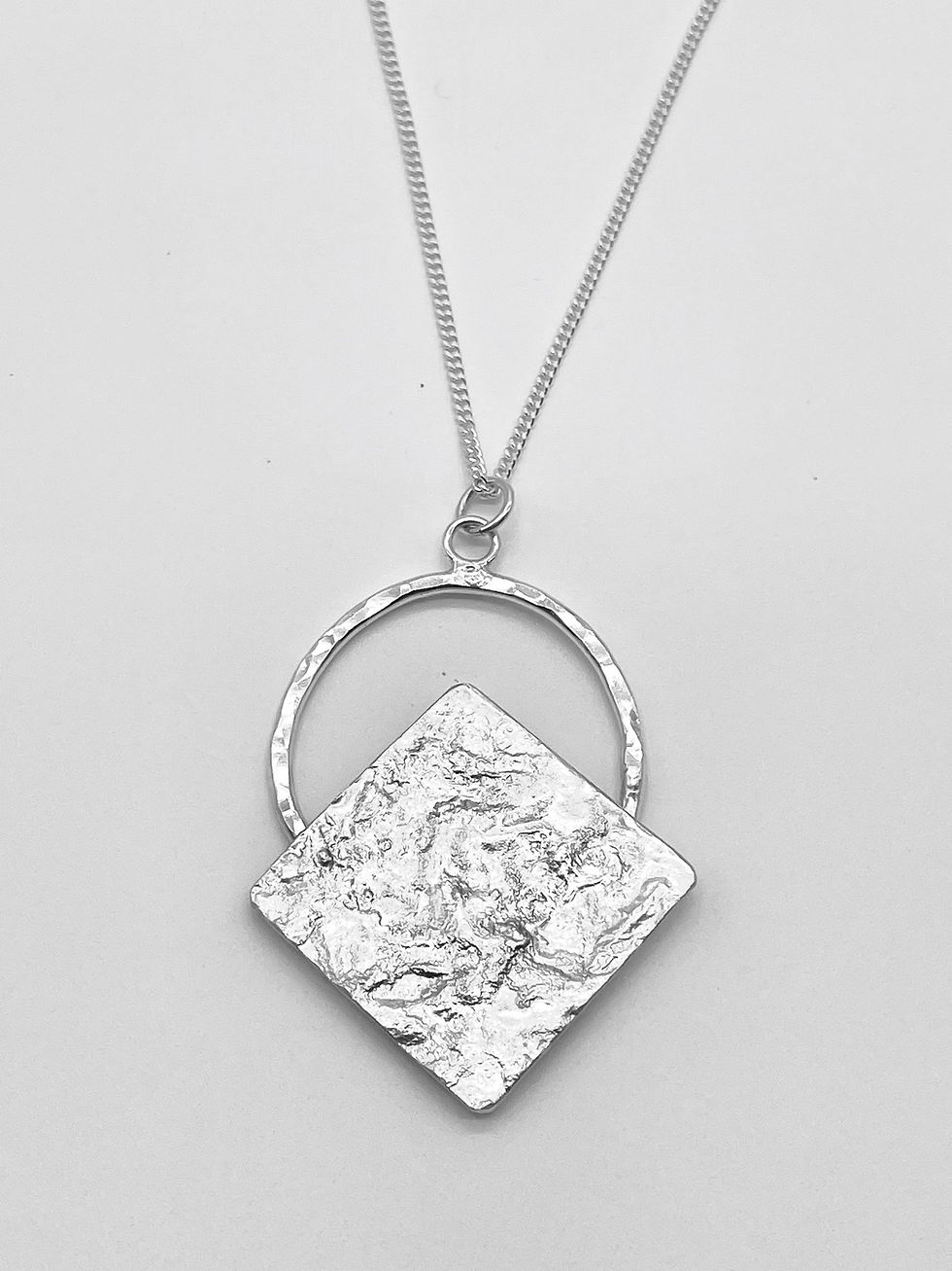 Thumbnail: Circle Square Sterling Silver Necklace